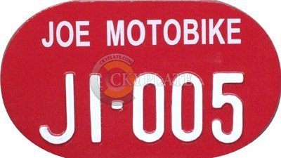 Joe Motorbike red plate