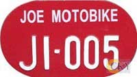 Joe Motorbike red plate