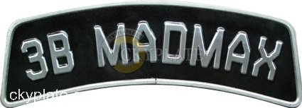 3B MADMAX antique Thai motorcycle license plate