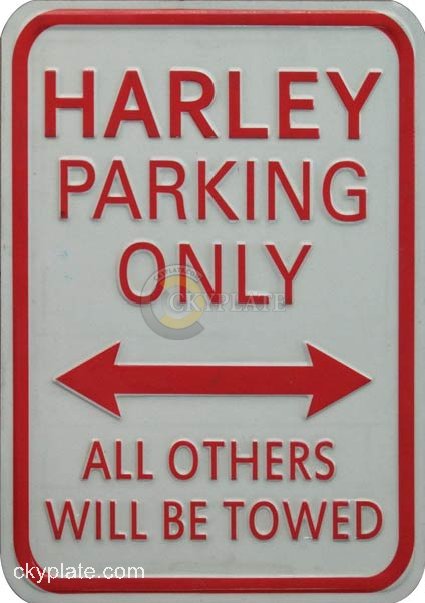 Harley Parking Only Sign Plate