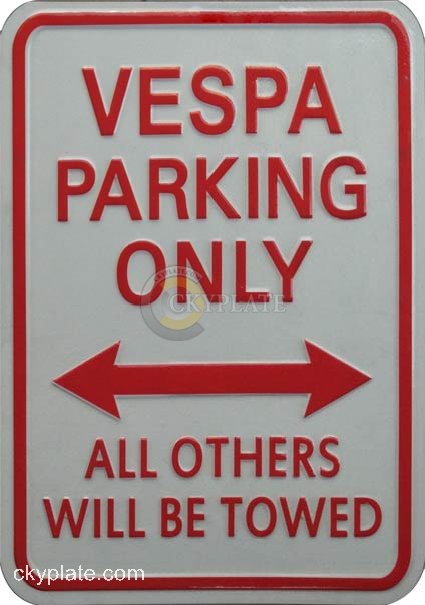 Vespa Parking Only Sign Plate