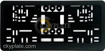 black plastic license plate frame